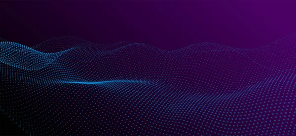 Abstract Digital Wave Particles Futuristic Point Wave Technology Background Vector — Wektor stockowy