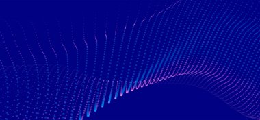 Abstract digital wave of particles. Futuristic point wave. Technology background vector. 3d.
