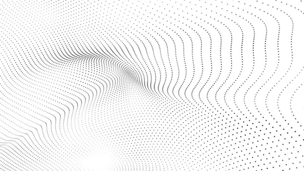 Contexte Technologique Onde Particule Numérique Abstraite Onde Pointillée Futuriste Structure — Image vectorielle
