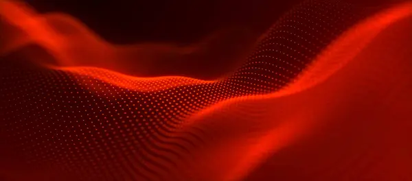 Футуристична Хвиля Частинок Абстрактний Технологічний Фон Велика Візуалізація Даних Тривимірний — стокове фото