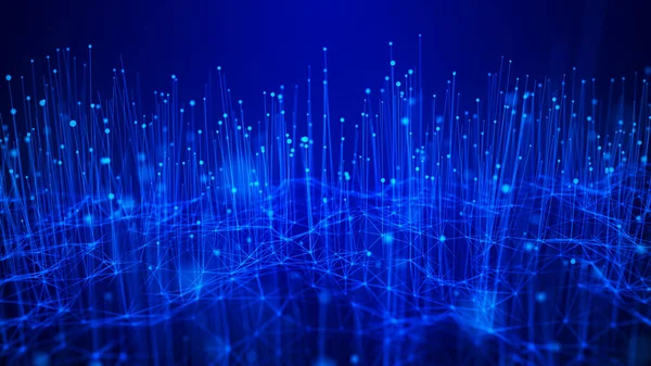 Renkli çokgen boşluk. Bağlantı noktaları ve çizgi yapısı. Dijital arka plan. Teknoloji geçmişi. Üçgen fütüristik iş duvar kâğıdı. Pleksus. 3d