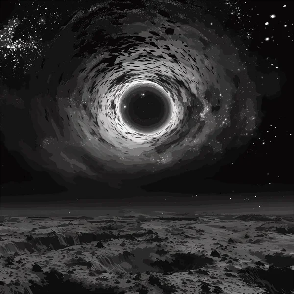 Buraco Negro Espaço Abstrato Papel Parede Espaço Buraco Negro Com — Vetor de Stock