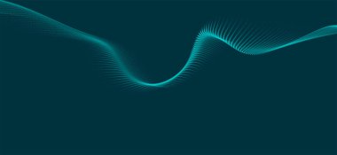 Parçacıkların soyut dijital dalgası. Gelecekçi nokta dalgası. Teknoloji arka plan vektörü. 3d.