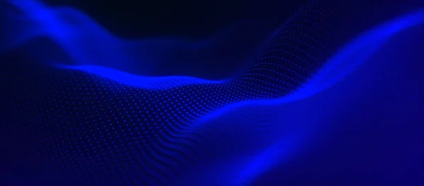 Futuristic Particle Wave Abstract Technology Background Big Data Visualization Widescreen — Stock Photo, Image