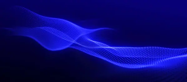 デジタル技術の背景 輝く点のダイナミックな波 色の音楽波 プレゼンテーションデザインの未来的背景 3Dレンダリング ワイドスクリーン — ストック写真