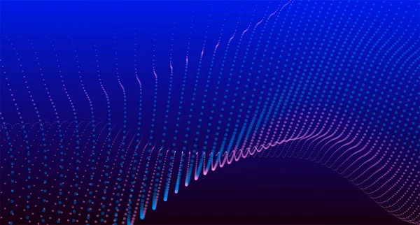 Абстрактные Цифровые Волны Частиц Футуристическая Волна Вектор Технологического Фона — стоковый вектор