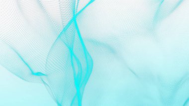 Teknoloji geçmişi. Soyut dijital parçacık dalgası. Fütürist noktalı dalga. Ağ bağlantısı yapısı. 3B görüntüleme