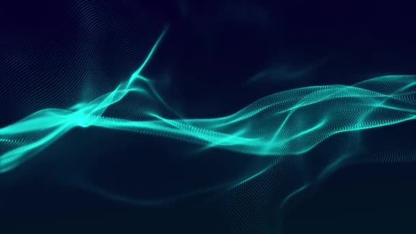 Technology Background Abstract Digital Particle Wave Futuristic Dotted Wave Network — Stock Video
