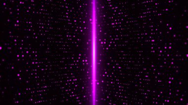 Teknolojik geçmiş. Soyut parçacıkların hareketi. Soyut dijital parçacık dalgası. Parçacıklardan gelen fütürist noktalı çizgiler. Ağ bağlantısı yapısı. 3 boyutlu görüntüleme. 4k animasyon