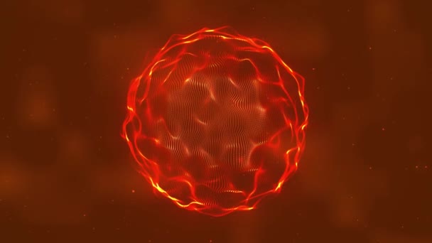 摘要液体几何球体 流体粒子在球体中运动的图形 背景和标识的可视化循环 摘要公司 空间和未来风格背景 无缝圈4K视频 — 图库视频影像