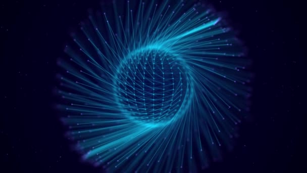 带倒转移动轮转的球 黑色背景上的孤立球 球旋转 灯光的反射 尼昂球天衣无缝4K动画 — 图库视频影像