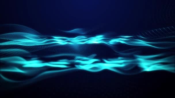 Abstract Digital Wave Particles Futuristic Point Wave Abstract Technology Background — Stock Video