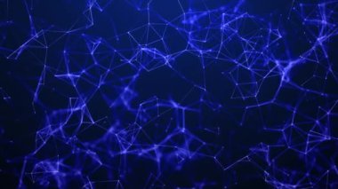 Renkli çokgen boşluk. Bağlantı noktaları ve çizgi yapısı. Dijital arka plan. Teknoloji geçmişi. Üçgen fütüristik iş duvar kâğıdı. Pleksus. 3 boyutlu görüntüleme. 4k animasyon