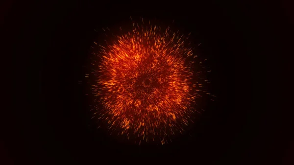 4k Fireworks energy particles fireworks explosion background, galactic cluster explosion power science fiction space. Motion background. A particle of fiery sparkle. Isolated on black