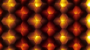 Gelecekçi altıgen arka plan animasyonu. Soyut teknoloji geçmişi. Teknoloji konsepti. Büyük veri. 3 boyutlu görüntüleme. 4K canlandırması