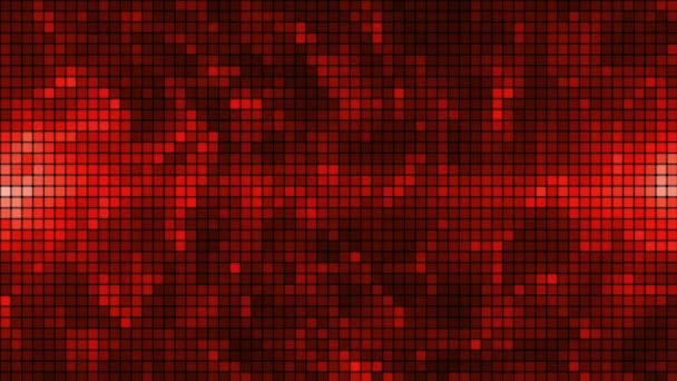 Note Brillante Mosaico Annotazione Uno Sfondo Led Rosso Con Punti — Video Stock