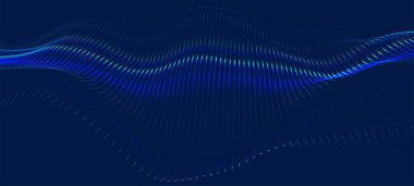 Soyut dijital parçacık dalgası. Gelecekçi nokta dalgası. Parlak noktaların dinamik dalgası. Sunum tasarımı için fütüristik arka plan. Teknoloji arka plan vektörü. Vektör illüstrasyonu.