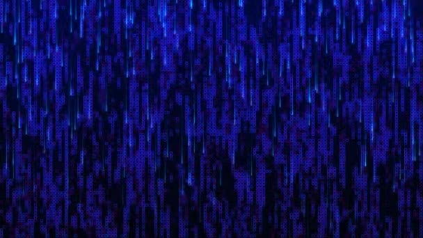 Абстрактний Синій Мозаїчний Фон Абстрактний Синій Світлодіодний Рух Точок Фону — стокове відео