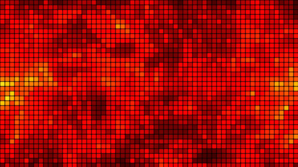 Красный мозаичный фон в технологической концепции. Абстрактно красные квадраты. Технология цифровой квадратный красный цвет фона. Красный пиксельный фон сетки. 3D рендеринг.