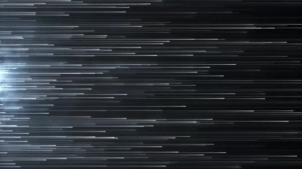 明亮粒子水平飞行的黑白动画 动态粒子缓慢地漂浮在空间中 闪闪发光的粒子 空气中真正的光粒子 4K动画 — 图库视频影像