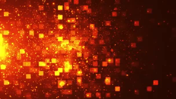Colorful Animation Bright Particles Flying Horizontally Dynamic Particles Float Chaotically — Stock Video