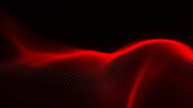 Gelecekçi parçacık dalgası. Soyut teknoloji geçmişi. Büyük veri görselleştirmesi. Üç Boyut.