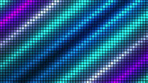 Animerade Färgglada Ljus Bakgrund Teknik Digital Fyrkantig Färg Bakgrund Rainbow — Stockvideo