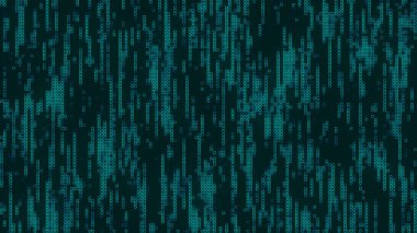 Teknoloji konseptinde turkuaz mozaik arka plan. Soyut yeşil LED kareler. Teknoloji dijital kare turkuaz renk arkaplanı. Yeşil piksel ızgara arka planı. 3B görüntüleme.