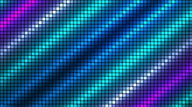Teknoloji konseptinde çok renkli mozaik arka plan. Soyut gökkuşağı LED kareleri. Teknoloji dijital kare renk arkaplanı. Renkli piksel ızgara arkaplanı. 3B görüntüleme.