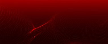 Parçacıkların soyut dijital dalgası. Gelecekçi nokta dalgası. Teknoloji arka plan vektörü. 3d.