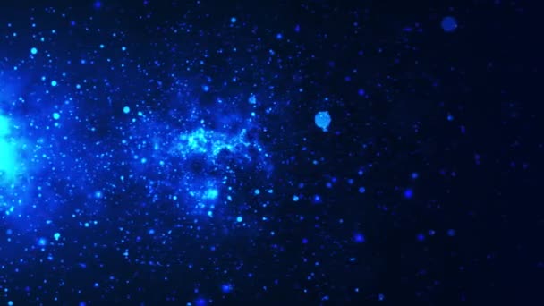 Πολύχρωμο Animation Των Φωτεινών Σωματιδίων Που Πετούν Οριζόντια Δυναμικά Σωματίδια — Αρχείο Βίντεο