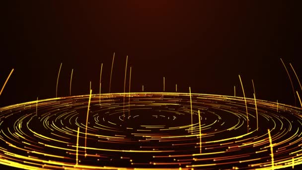 Технологический Фон Абстрактная Круговая Волна Частиц Футуристические Абстрактные Волны Светящиеся — стоковое видео