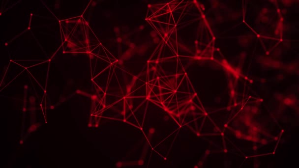 Connexion numérique abstraite points et lignes mobiles. Contexte technologique. Structure de connexion réseau. Fond numérique. Espace polygonal coloré. 3d. Boucle sans couture. Animation 4k