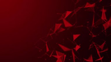 Noktaları ve çizgileri hareket ettiren soyut dijital bağlantı. Teknoloji geçmişi. Ağ bağlantısı yapısı. Renkli çokgen boşluk. Üç boyutlu. Fütürist 4k animasyonu.