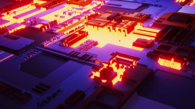 Soyut bilgisayar panosu, teknolojik süreçleri, bilim ve eğitimi tanımlamak için kullanılabilir. Bilgi mühendisliği bileşeni. Dijital dinamik duvar kağıdı olarak kullanılabilir. 3B Vektör illüstrasyonu