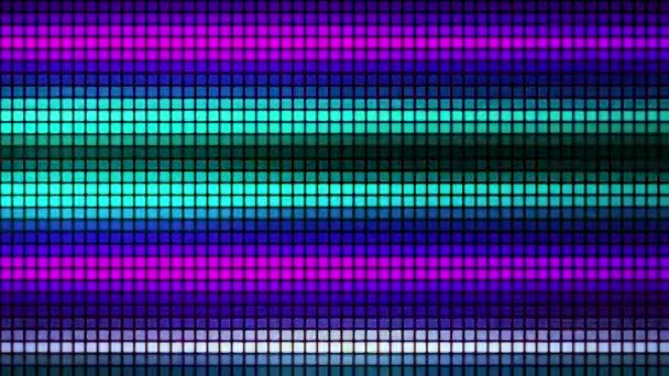 Κινούμενο Πολύχρωμο Ψηφιδωτό Φόντο Αφηρημένα Χρωματιστά Led Τετράγωνα Τεχνολογία Ψηφιακό — Αρχείο Βίντεο