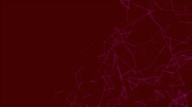 Noktaları ve çizgileri hareket ettiren soyut dijital bağlantı. Teknoloji geçmişi. Ağ bağlantısı yapısı. Dijital arka plan. Renkli çokgen boşluk. 3B Vektör illüstrasyonu