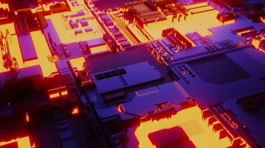 Soyut bilgisayar panosu, teknolojik süreçleri, bilim ve eğitimi tanımlamak için kullanılabilir. Bilgi mühendisliği bileşeni. Dijital dinamik duvar kağıdı olarak kullanılabilir. 3B görüntüleme