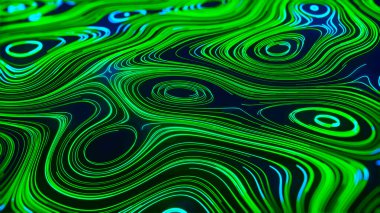 Abstract background of topographic map. Contour map. 3D Topographic map. Valleys and mountains. Geography concept. Wavy backdrop. 3d vector