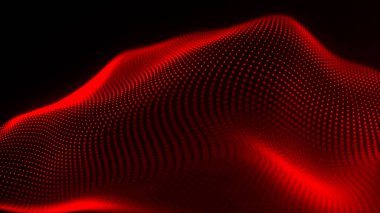 Soyut dijital parçacık dalgası. Teknoloji geçmişi. Gelecekçi nokta dalgası. Ağ bağlantısı yapısı. Sunum tasarım arka planı. Teknoloji ya da bilim afişi. 3d vektör illüstrasyonu.