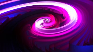 Soyut renkli girdap. Çevir efektli soyut arkaplan, optik illüzyon, spiral şekil, kıvrımlı ve dalgalı desen. Parlak girdap. 3B vektör illüstrasyonu.