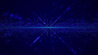 Soyut teknoloji geçmişi. Büyük veri dijital kodu. Fütürist noktalı arka plan. Ayna yansıması. Bilimsel geçmiş. 3D görüntüleme. 4K canlandırması.