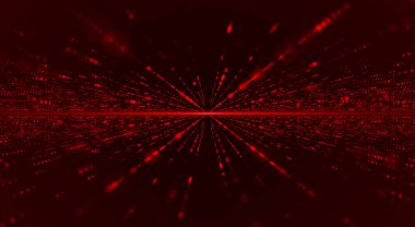 Soyut teknoloji geçmişi. Büyük veri dijital kodu. Fütürist noktalı arka plan. Ayna yansıması. Bilimsel geçmiş. 3d vektör illüstrasyonu.