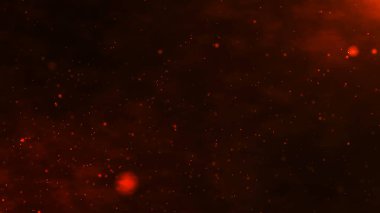 Işıldayan, parlak parçacıklar bir çizgi oluşturup dalga akışı oluşturuyorlar. Duman bulutları ve parçacık arkaplanı. Karanlık gökyüzünde bulutlu parçacık hareketi. Karanlık arka planda uzayda fütürist ışıltı. 3B vektör illüstrasyonu.