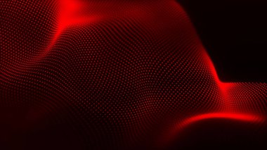 Soyut dijital parçacık dalgası. Teknoloji geçmişi. Gelecekçi nokta dalgası. Ağ bağlantısı yapısı. Sunum tasarım arka planı. Teknoloji ya da bilim afişi. 3d vektör illüstrasyonu.