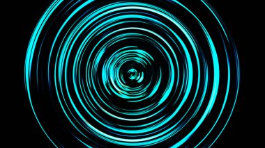 Renkli radyal hareket renk etkisi. Parlak LED tüneli. Soyut yuvarlak arka plan. Renkli kıvrımlar ve küreler. Değişik renkte halkalar ve daireler. Mercek. 3d oluşturma.