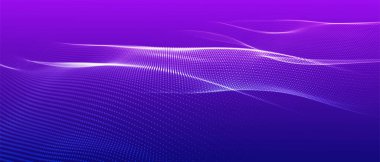 Soyut dijital parçacık dalgası. Teknoloji geçmişi. Gelecekçi nokta dalgası. Ağ bağlantısı yapısı. Sunum tasarım arka planı. Teknoloji ya da bilim afişi. 3d vektör illüstrasyonu.