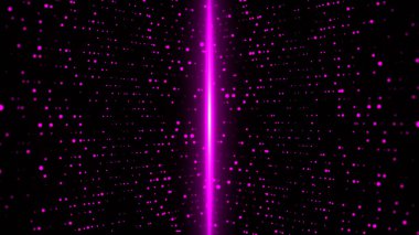 Teknoloji geçmişi. Titreyen parçacıkların soyut dijital dalgası. Parçacıkların gelecekteki noktalı çizgileri. Ağ bağlantısı yapısı. Vektör illüstrasyonu