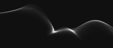 Soyut dijital parçacık dalgası. Teknoloji geçmişi. Gelecekçi nokta dalgası. Ağ bağlantısı yapısı. Sunum tasarım arka planı. Teknoloji ya da bilim afişi. Vektör illüstrasyonu.