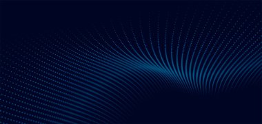 Soyut dijital parçacık dalgası. Teknoloji geçmişi. Gelecekçi nokta dalgası. Ağ bağlantısı yapısı. Sunum tasarım arka planı. Teknoloji ya da bilim afişi. Vektör illüstrasyonu.